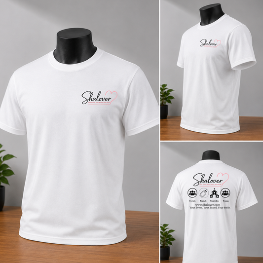 Custom T-Shirt – Front Logo & Back Design | Personalized for Businesses, Events & Churches
